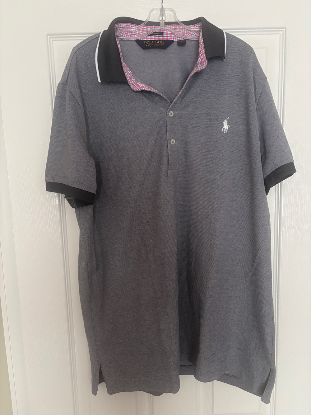 Ralph Lauren Gray Polo with Black Trim and White Pony